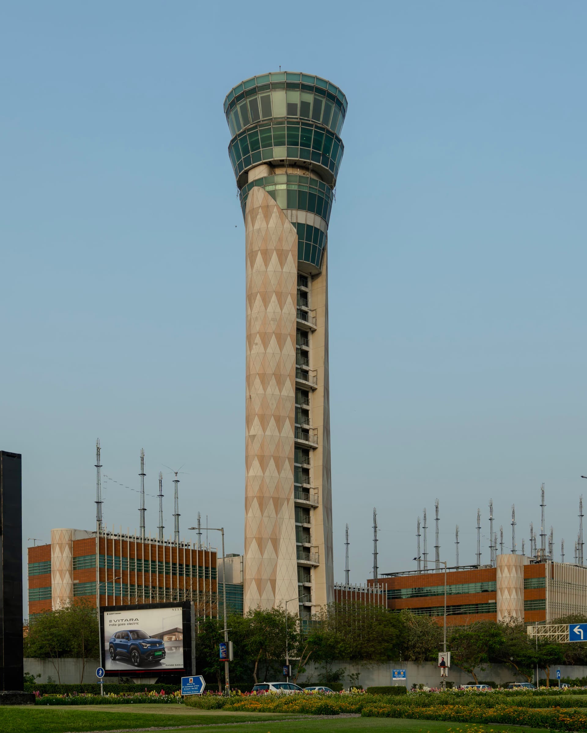 Air traffic control tower at Indira Gandhi International Airport