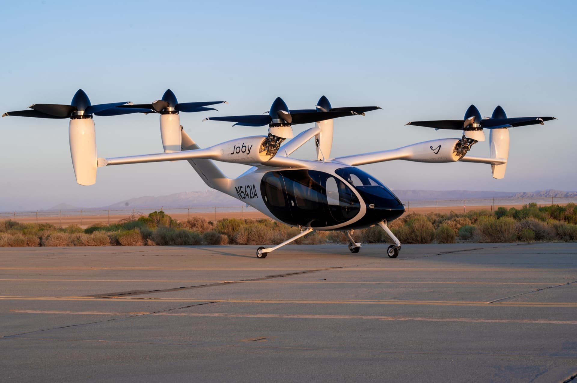 Joby Aviation S4 experimental eVTOL aircraft at Edwards Air Force Base